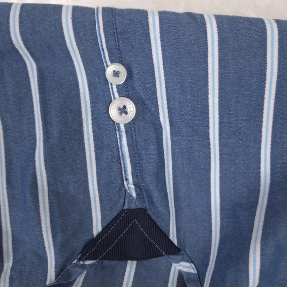 Abercrombie Striped‎ Button Down Shirt Blue Boys Size Medium - Picture 8 of 8